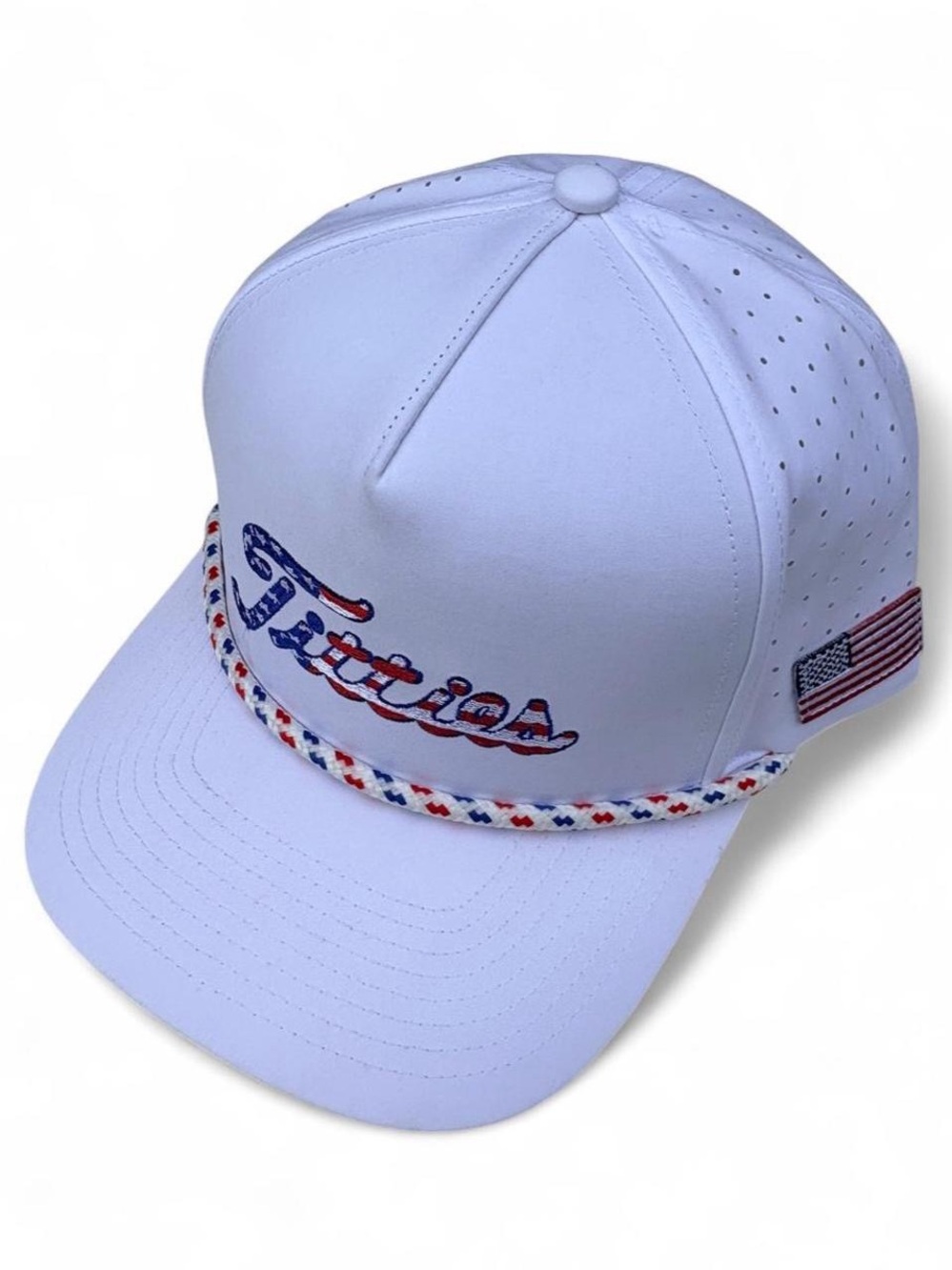 Curves & Clubs Rope Snapback Golf Hat – White